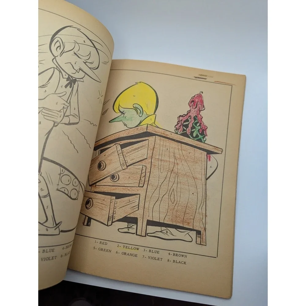 Vintage Pinocchio Color By Number Book Complete Story Clover‎ Coloring Pages